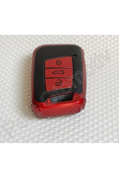 PELİTOTOMOTİV Passat B8 Anahtar Kılıfı Süperlüx Kırmızı ürün görseli 1
