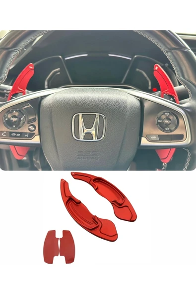 YıldızTuning Honca Civic FC5 FC8 FK5 Kırmızı F1 Kulakçık Pedal Shifter 2016-2021 ürün görseli 1