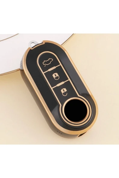 YıldızTuning Fiat Panda Anahtar Kılıfı Parlak Siyah Gold ürün görseli 1