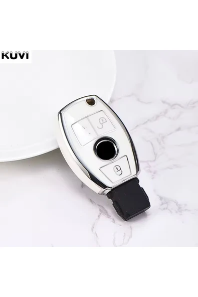YıldızTuning Mercedes E Serisi W212 Beyaz-Silver Anahtar Kılıfı ürün görseli 1
