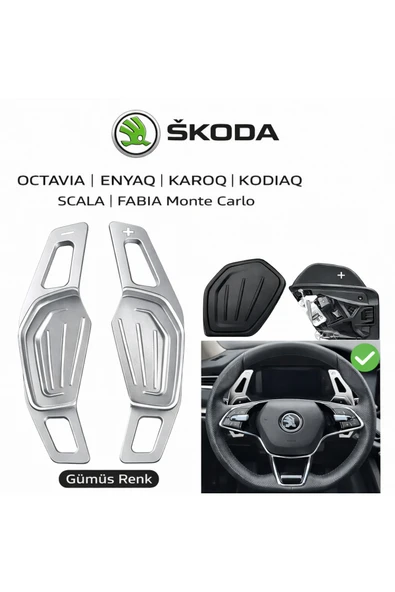 YıldızTuning Skoda Karoq F1 Paddle Shifter Gümüş Renk ürün görseli 1