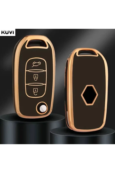 YıldızTuning Renault Kadjar Captur Megane Sandero Logan Clio Anahtar Kılıfı Gold Siyah ürün görseli 1