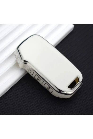 YıldızTuning Kia X Ceed Sustasız Keyless Smart Anahtar Kılıfı Beyaz Renk ürün görseli 1