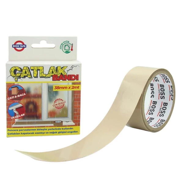 Boss Tape Pencere Pervaz Çatlak Kapama Bandı Çatı,Baca,Oluklar 38mmx2Mt ürün görseli 1