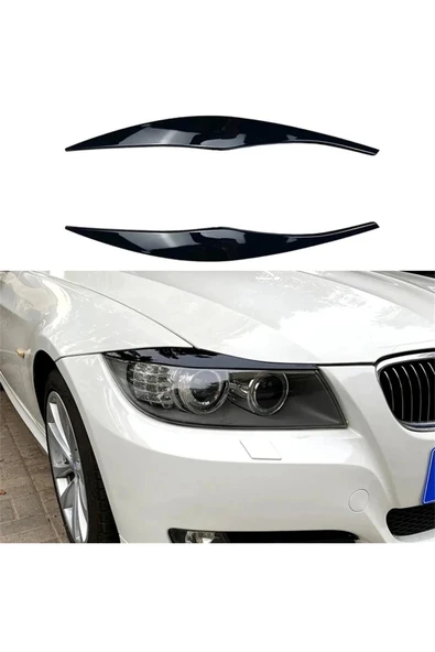 YıldızTuning Bmw E90 Far Üstü Kaşı Piano Black Kaplama 2005-2012 ürün görseli 1