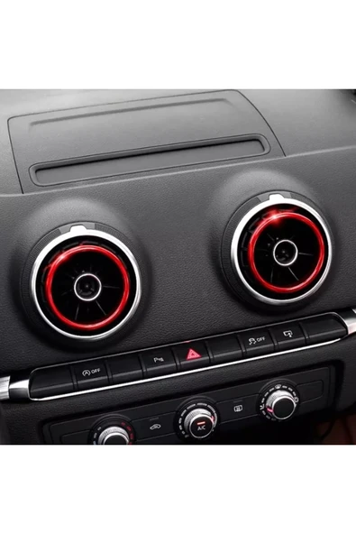 YıldızTuning Audi A3 Q2 Klima Halkası Kırmızı Renk 4 Adet 2013-2017 ürün görseli 1