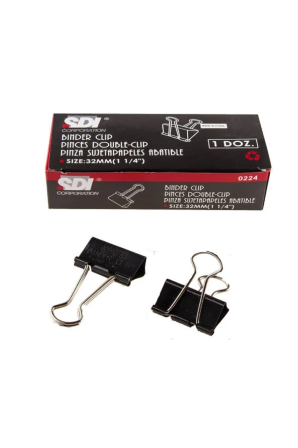 Sdi Double Metal Klips 32 Mm 12 Li (1 Paket 12 Adet) ürün görseli 1