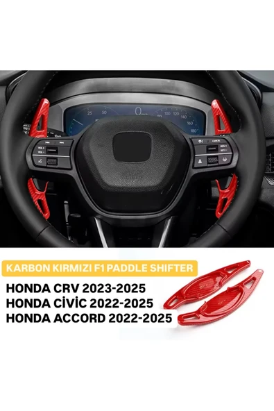 YıldızTuning Honda CRV Kırmızı Karbon F1 Kulakçık Vites 2023-2025 ürün görseli 1