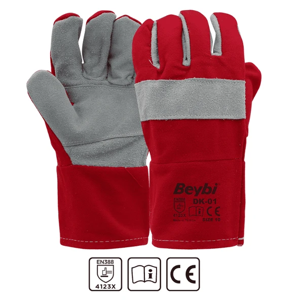 Beybi Deri Eldiven Kırmızı DK-01 - Resim 2