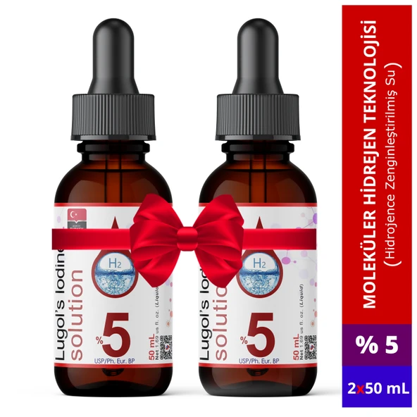 Dolar Kimya Lugol İyot Çözeltisi %5 - 2x50 mL (Cam Damlalıklı Şişe) ürün görseli 1