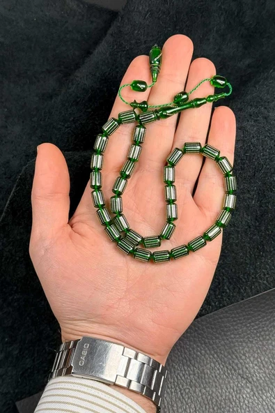 Kapsül Yoğun Nokta Gümüş İşleme Ateş Kehribar Tesbih ürün görseli 1