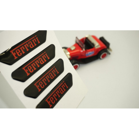 Ferrari Logo Kapı Kenarı Koruma Metalize Damla Desen 3M Band ürün görseli 1
