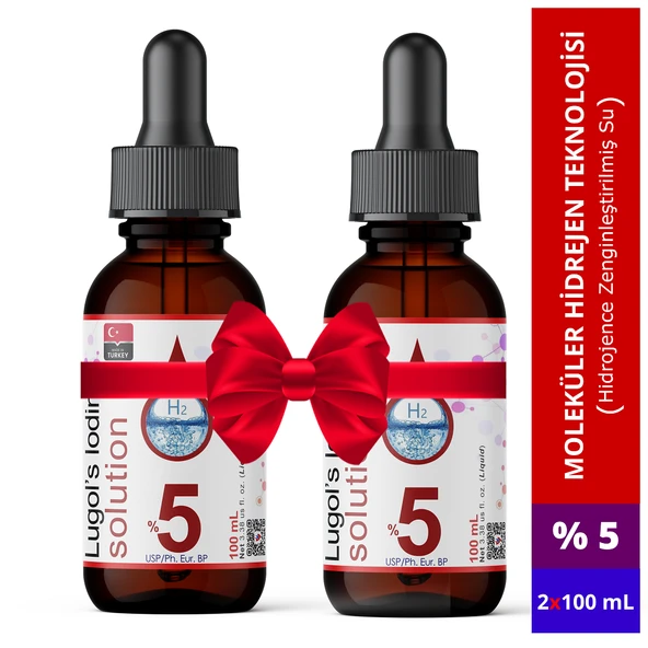 Dolar Kimya Lugol İyot Çözeltisi %5 - 2x100 mL (Cam Damlalıklı Şişe) ürün görseli 1