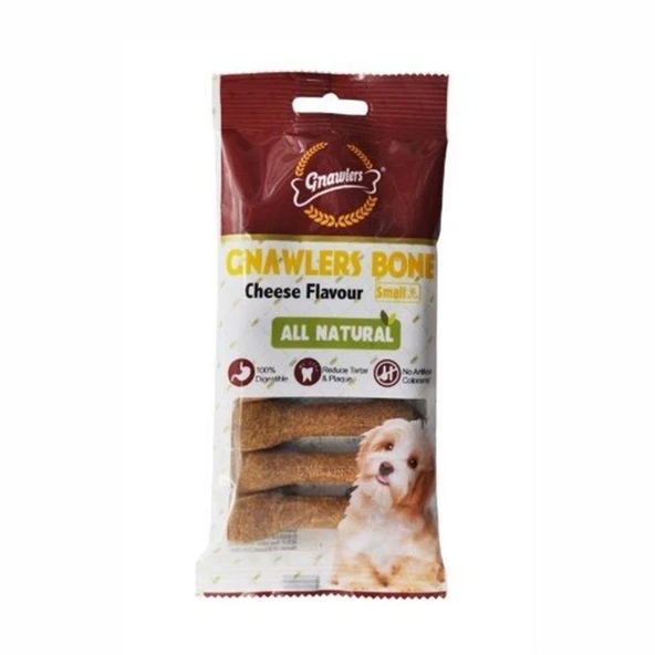 Gnawlers Peynir Aromalı Köpek Ödül Kemiği S 7,5 cm 6'lı 108 gr ürün görseli 1