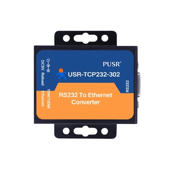 PUSR USR-TCP232-302 Rs232 to Ethernet Çevirici Modül Metal Kutu Endüstriyel Tip Seri Port Sinyal Çevirici ürün görseli 1