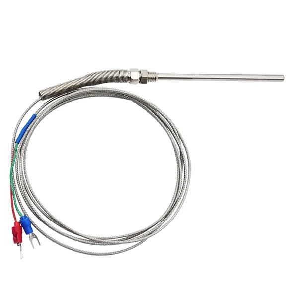 Alkatronik K Type Thermocouple 100mm M8 Dişli Tip Başlık 1 Metre Kablo Sıcaklık Isı Sensörü 0C/400C Paslanmaz ürün görseli 1