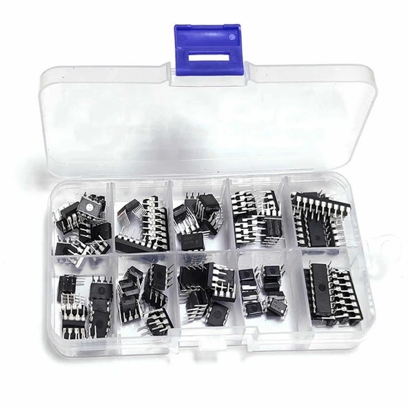 Alkatronik 85 Parça 10 Tip Entegre Devre Seti LM324 LM358 LM386 LM393 UA741 NE5532 NE555 PC817 ULN2003 ULN2803 ürün görseli 1