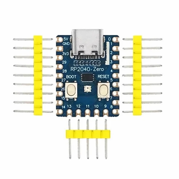 Alkatronik Raspberry Pi Zero RP2040 (Lehimsiz) Dual Core 133Mhz 2Mb Modül Type C Mini Bilgisayar Geliştirme Kar ürün görseli 1