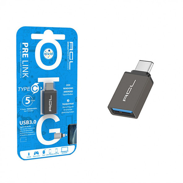 MİNİ TYPE C OTG USB DONUSTURUCU 1 ADET - SİYAH ürün görseli 1