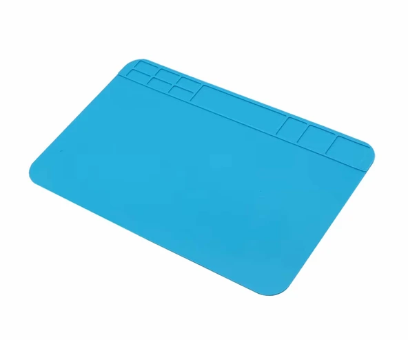 Alkatronik 200mmx300mm Silikon Lehimleme Matı Telefon Laptop Saat Onarım Tamir Antistatik Isıya Dayanıkl Yanmaz ürün görseli 1