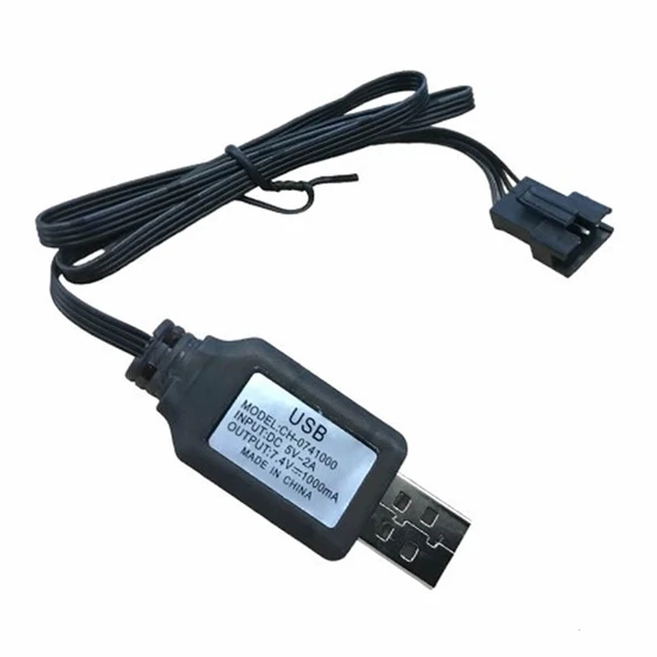 Alkatronik 7.4V 4 Pin Lityum Pil Usb Şarj Kablosu JST SM-4P Soket Lipo Batarya Araba Oyuncak RC Quadcopter Dron ürün görseli 1