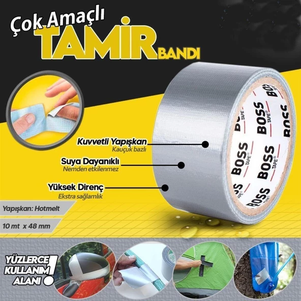 Duct Tape çok amaçlı Tamir Bandı Çadır Tamir Bantı Suya Dayanıklı 48mmx10Mt ürün görseli 1