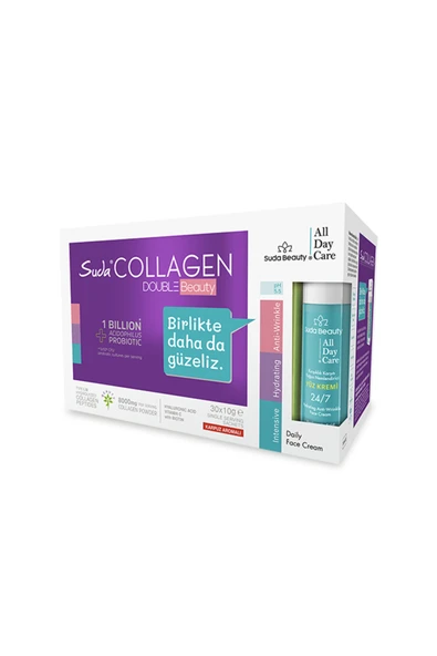 Double Beauty 10gx30 Şase Karpuz Kolajen Suda Beauty- All Day Care Yüz Kremi 50ml ürün görseli 1