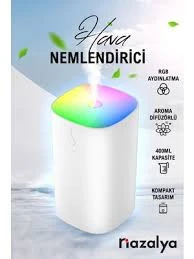 H2O Humidifier 400ML Ultrasonik Hava Nemlendirici Buhar Makinesi ve Aroma Difüzörü ürün görseli 1