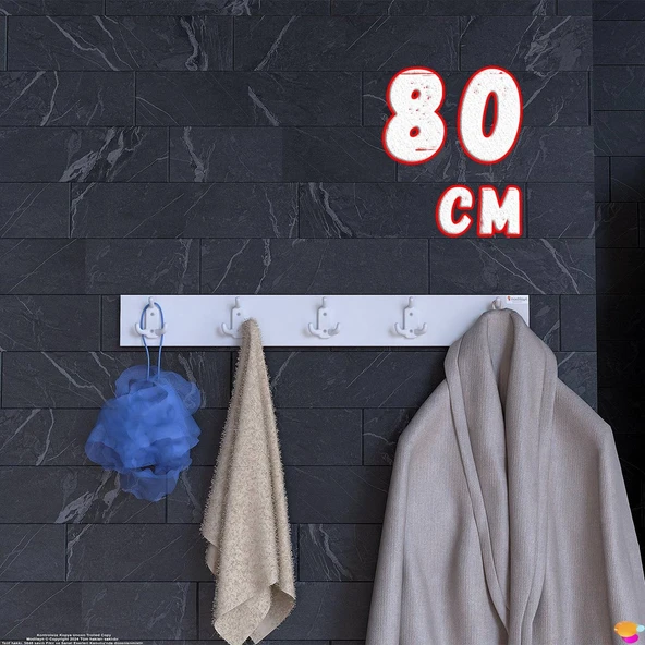 Modilayn ARI Serisi (76,4x9,6 cm) 15 Kancalı Banyo Askısı - 5'li Set | Ekstra Düzen ve Yer Tasarrufu ürün görseli 1