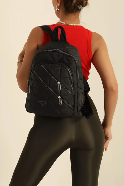 FHD BAGS Günlük Kullanım Trend Kapitone Fermuar Detaylı Kadın Sırt Çantası ürün görseli 1