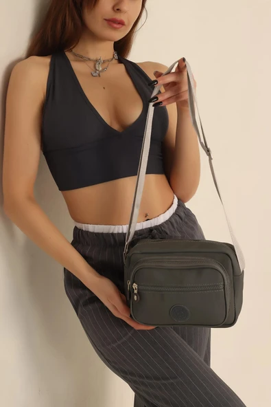 FHD BAGS Krinkıl Kumaş Çok Gözlü Suya Dayanıklı Omuz Ve Çapraz Kadın Çantası4 ürün görseli 1