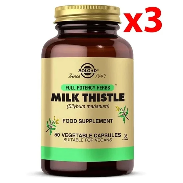 Solgar Milk Thistle 100 mg 50 Kapsül 3 Adet ürün görseli 1