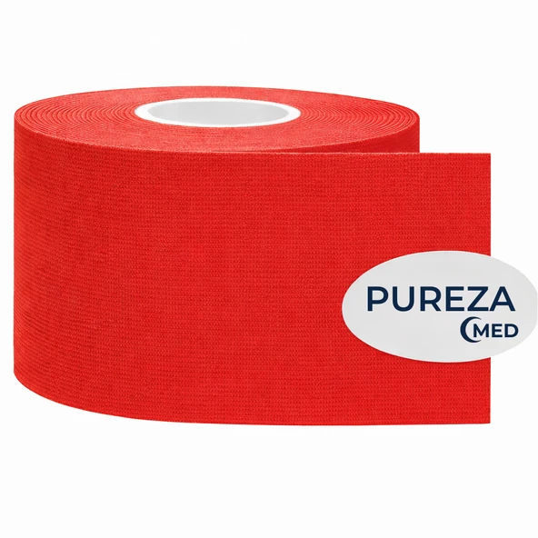 Pureza Kinesiyolojik Bandı Kırmızı/sporcu Bantı, Ağrı Için Kas Bandı  Su ve Ter Geçirmez Spor Yapışkan Bant 5CMX5CM ürün görseli 1