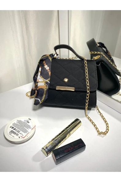 FHD BAGS Fularlı Zincirli Mini Omuz Çantası ürün görseli 1