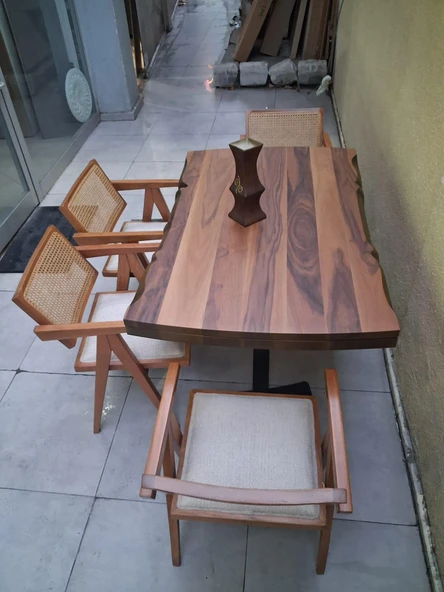 Masa Kütük 90545 V Ayak Açılır Ahşap Boyalı Adet  Sandalye Takım ürün görseli 1