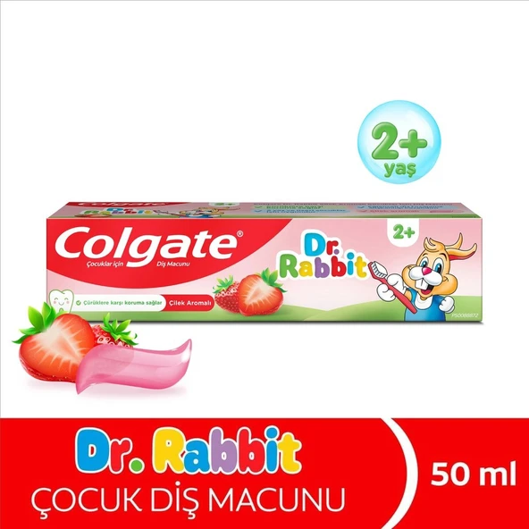 Colgate Dr. Rabbit Çilek Aromalı 2+ Yaş Diş Macunu 50 ml ürün görseli 1