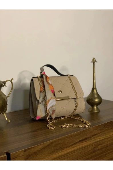 FHD BAGS Fularlı Zincirli Mini Omuz Çantası ürün görseli 1