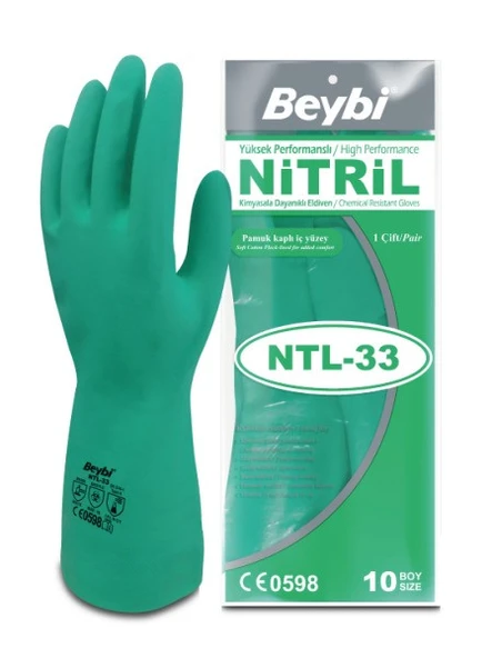 Beybi Nitril NTL33 İş Eldiveni Yeşil ürün görseli 1