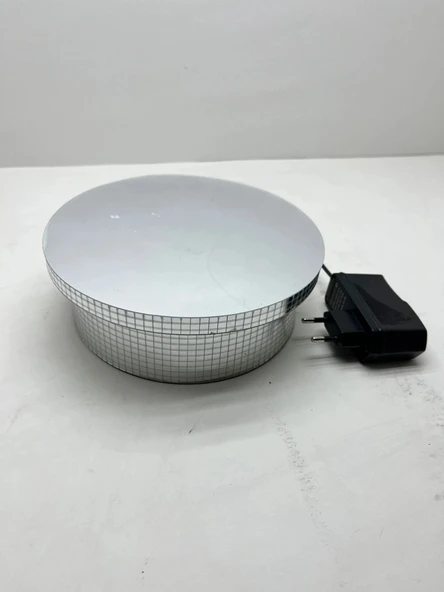 360 Derece Adaptörlü 18/6 cm Gümüş Renk Vitrin Standı ürün görseli 1