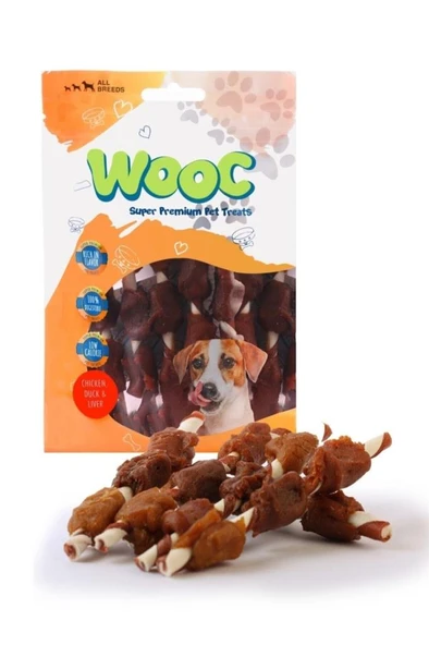 Wooc Dog Tavuk, Ördek, Ciğer Sargılı Stick Ödül Maması 80 Gr ürün görseli 1