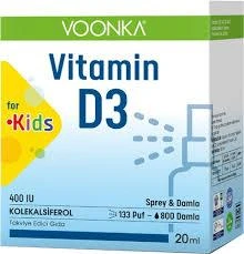 Voonka Vitamin D3 400 IU Kids Sprey 20 ml ürün görseli 1