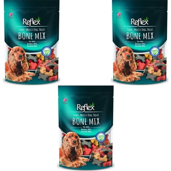 Reflex Semi-Moist Mini Mix Kemik Köpek Ödülü 150 Gr x 3 Adet ürün görseli 1