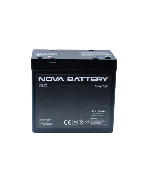 NOVA 12V 55AH AGM KURU TİP AKÜ (YENİ ÜRETİM) ürün görseli 1