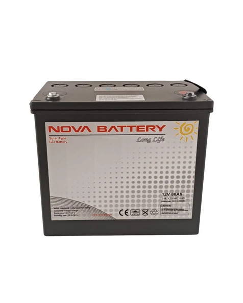 NOVA 12V 80AH SOLAR JEL AKÜ (YENİ ÜRETİM) ürün görseli 1