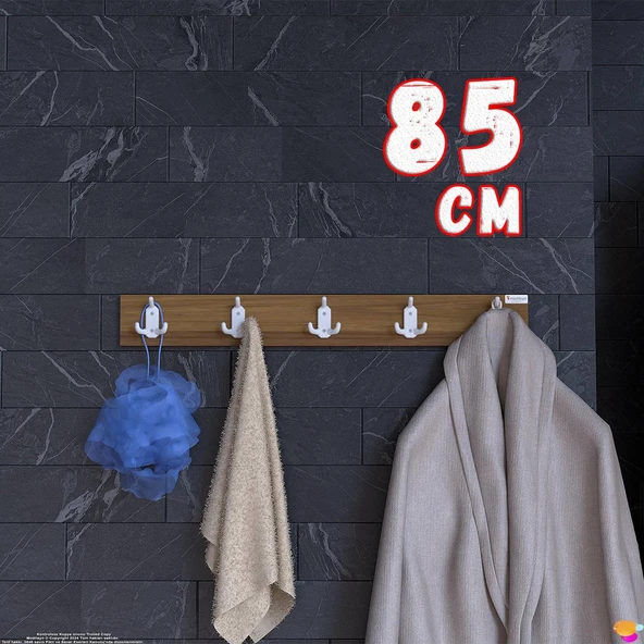 Modilayn ARI Serisi (81,4x9,6 cm) 15 Kancalı - 5'li Set Banyo Askısı | Ekstra Düzen ve Yer Tasarrufu ürün görseli 1
