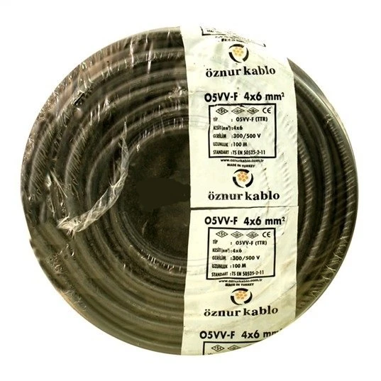 Öznur H05VV-F 4x6 mm NYMHY TTR Enerji Kablosu 100 Metre ürün görseli 1