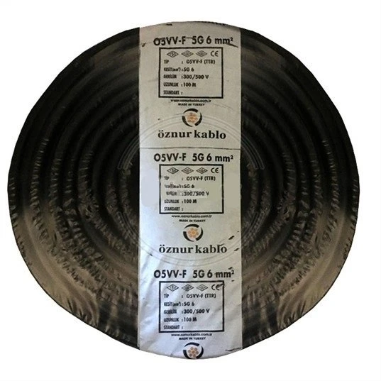 Öznur H05VV-F 5x6 mm NYMHY TTR Enerji Kablosu 100 Metre ürün görseli 1