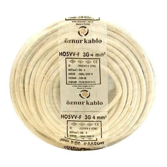Öznur H05VV-F 3x4 mm NYMHY TTR Enerji Kablosu 100 Metre ürün görseli 1