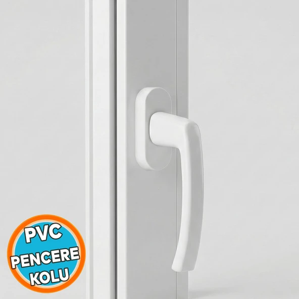 PVC Pencere Kolu Pimapen Uyumlu, Sağ-Sol Açılır, Yedek Balkon Vidalı Plastik Kol Mekanizması Beyaz ürün görseli 1