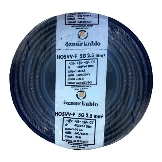 Öznur H05VV-F 5x2,5 mm NYMHY TTR Enerji Kablosu 100 Metre ürün görseli 1
